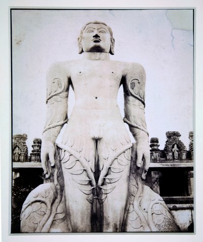 Statue monolithique de Gommateshvara, Stravana Belgola, vers 1855 - English Photographer